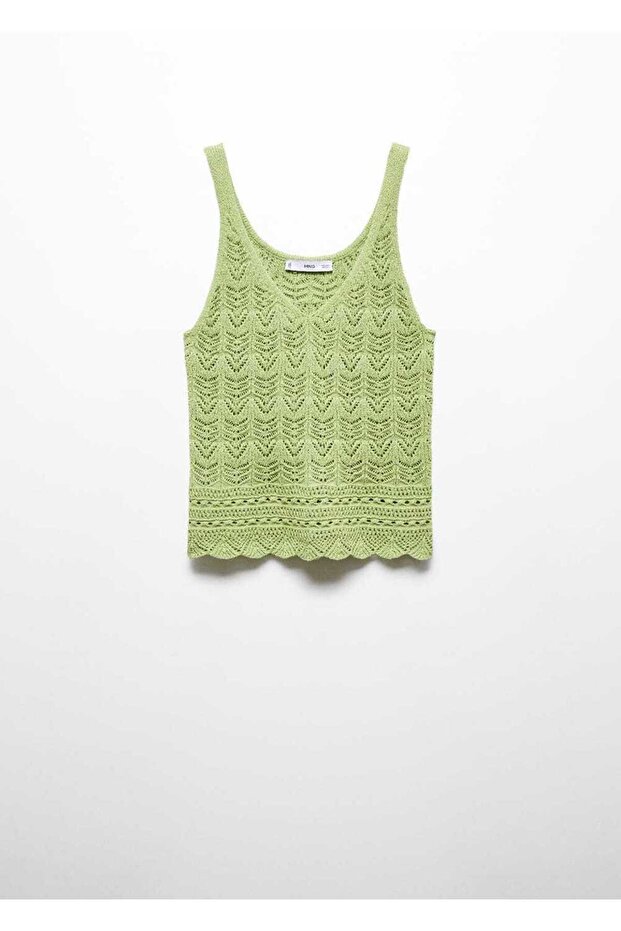 Delik detaylı örgü bluz - 3