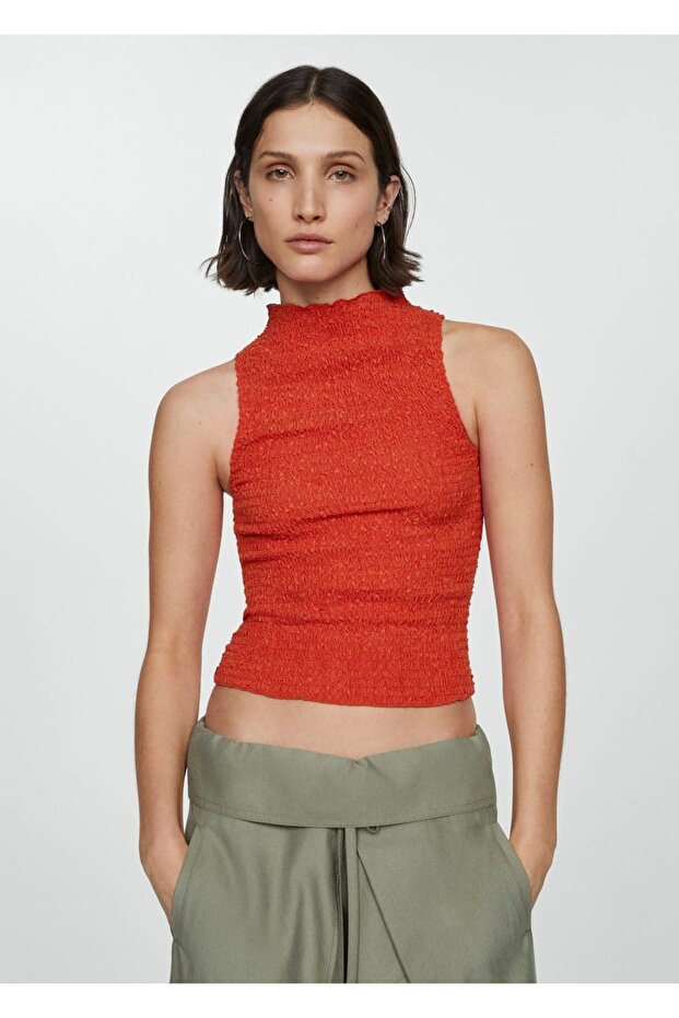 Gathered Textured Blouse