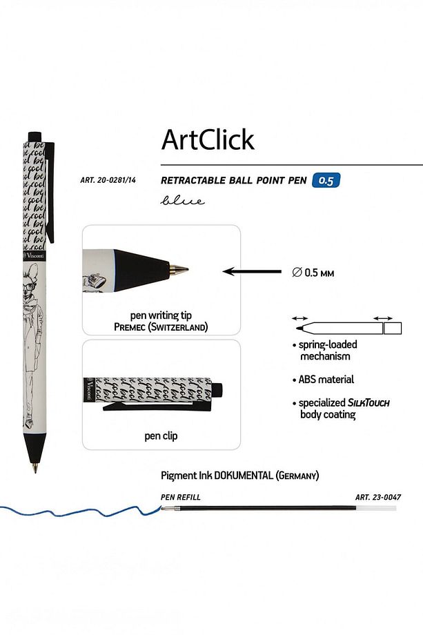 Art Click 0.5mm Basmalı Tükenmez Kalem Be Cool - 3