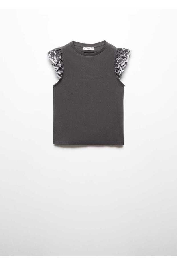 Kolları volanlı tişört - 3