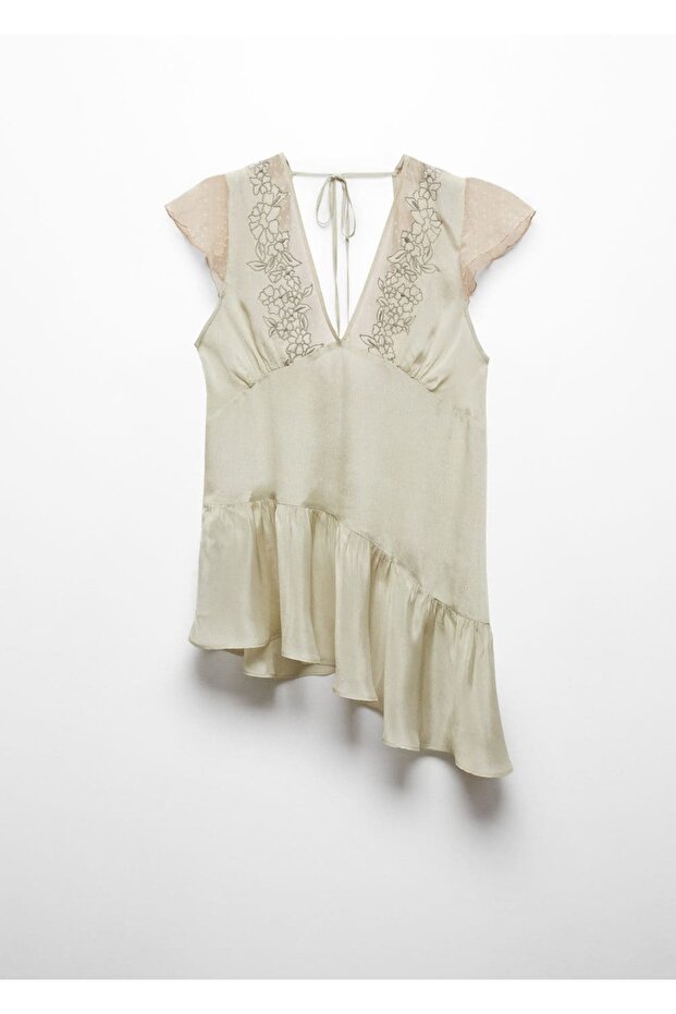 İşlemeli asimetrik bluz - 3