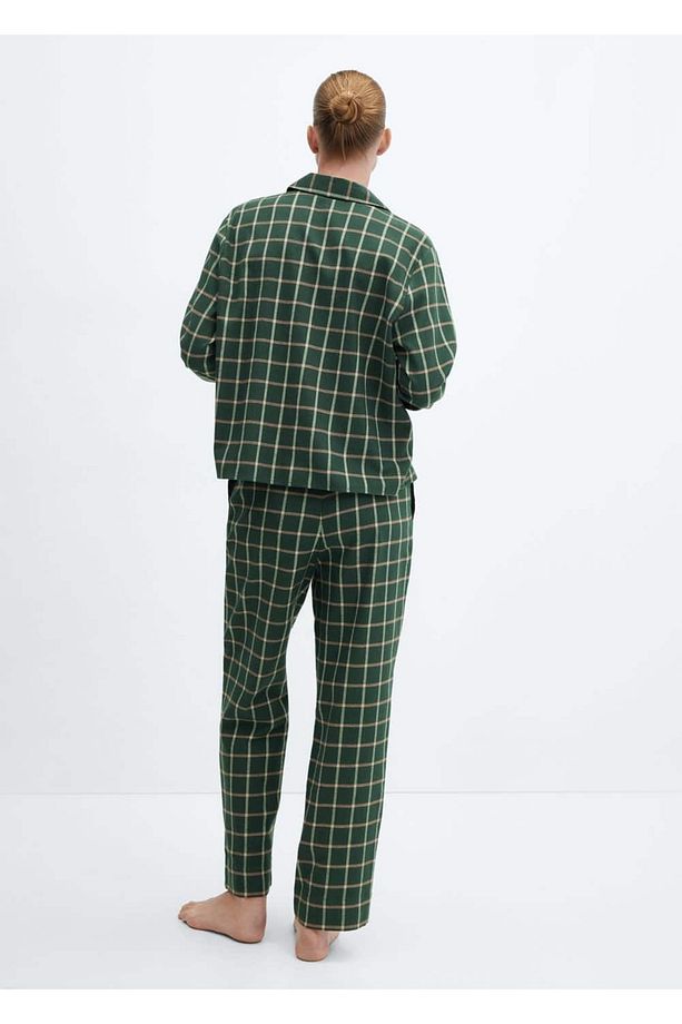Flanel Ekose Pijama Gömleği - 4