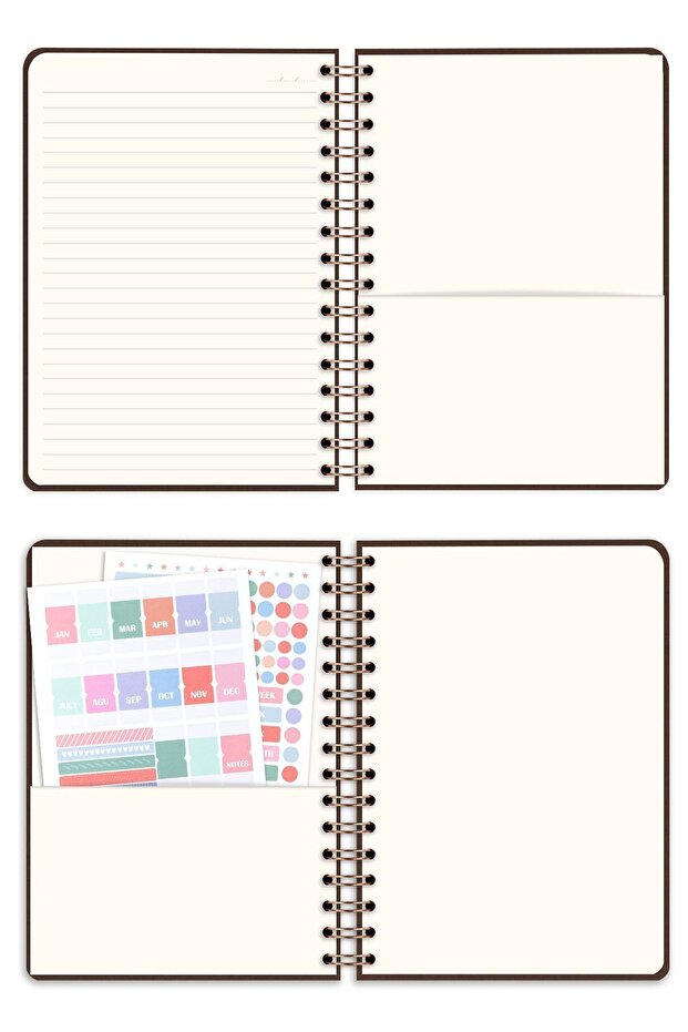 15x21 cm SpirAl Linen NotepAd - Brown A5 - 7