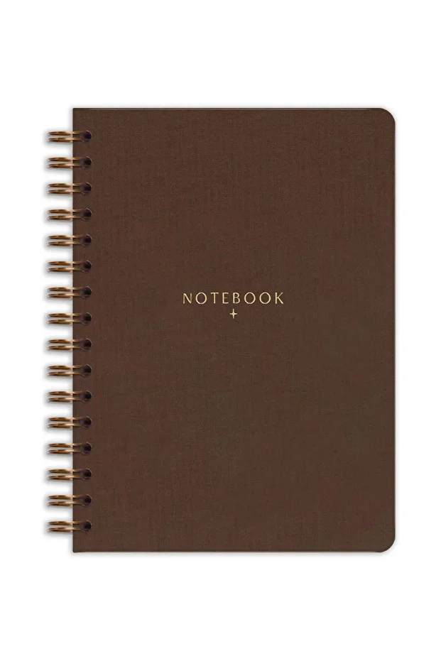 15x21 cm SpirAl Linen NotepAd - Brown A5 - 5