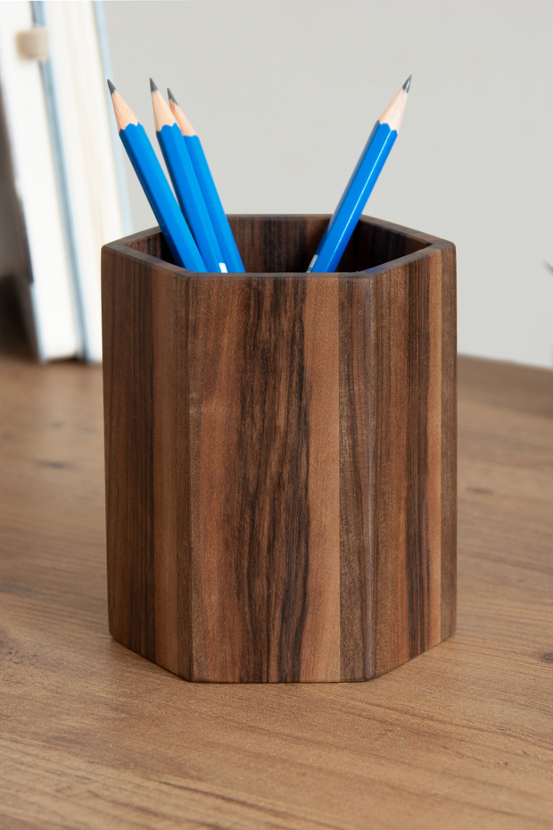 حامل قلم منقوش بالجوز من Arucona - 7