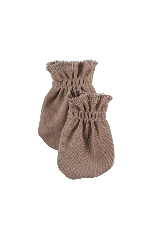 Newborn Gloves Brown Organic Cotton