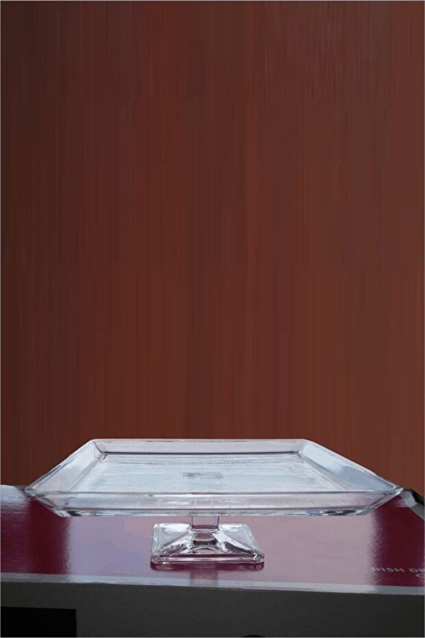 Footed Glass Square Cake & Pastry Service Presentation Plate Madlen Fma04996