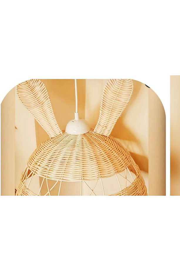 Lampega Çocuk Odası Kulaklı Avize Rattan Bambu Hasır Avize - 3