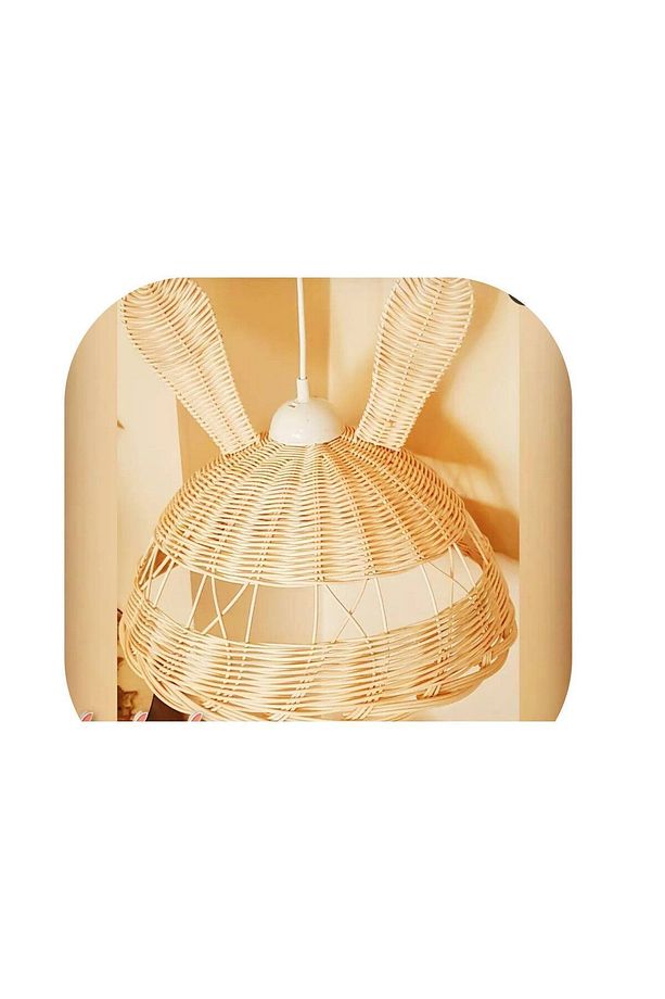 Lampega Çocuk Odası Kulaklı Avize Rattan Bambu Hasır Avize - 2