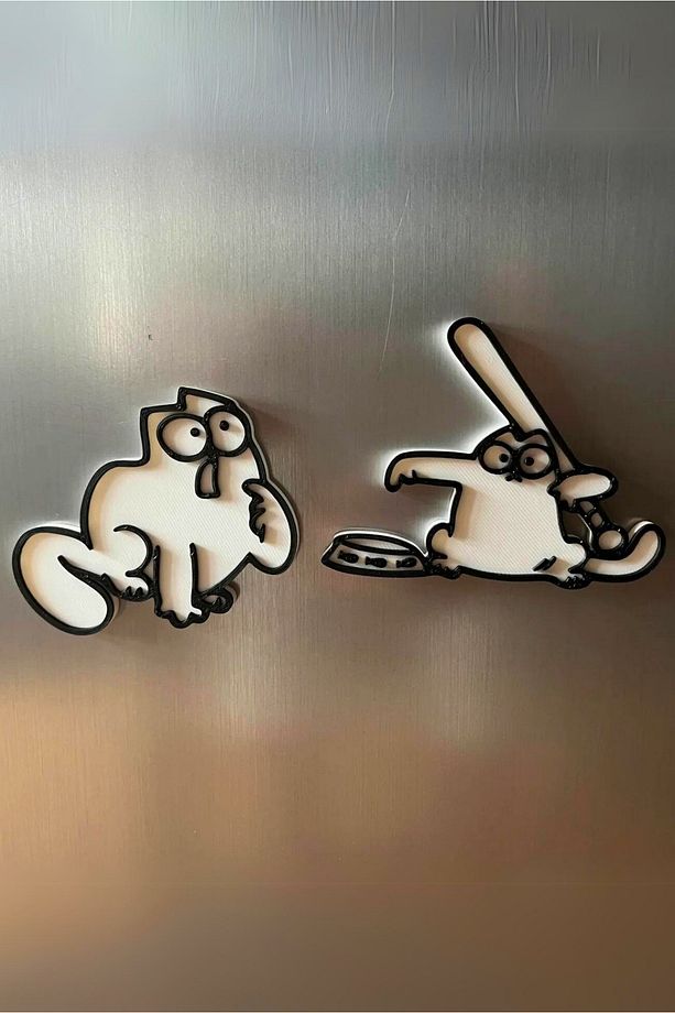 10'lu Simon's Cat Figürlü Magnet Seti - Sevimli ve Eğlenceli Mıknatıs Koleksiyonu - 4