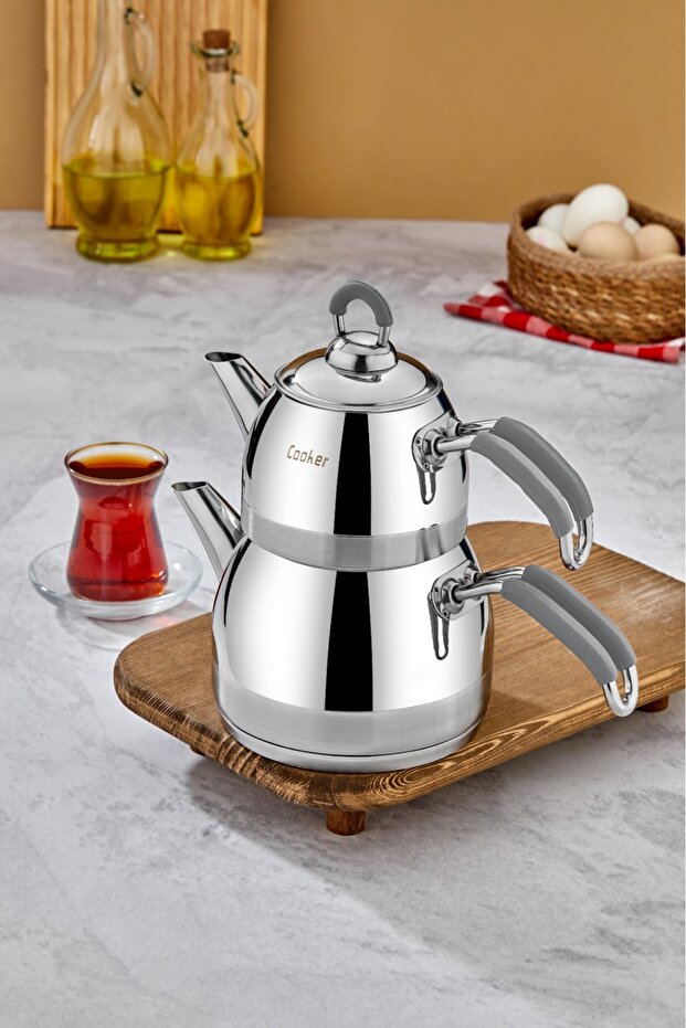 Paslanmaz Çelik Premium Model Mini Boy Çaydanlık - 1