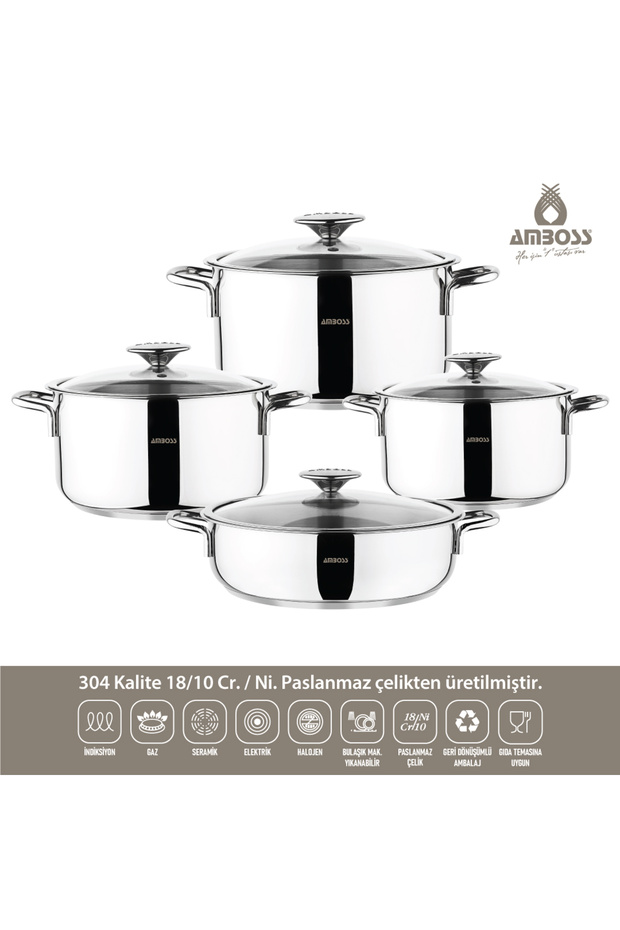 White 13 Parça Cool Çelik Tencere - Servis Seti - 2