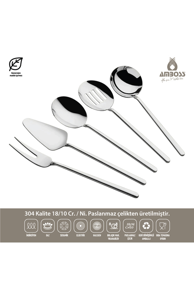 White 13 Parça Cool Çelik Tencere - Servis Seti - 7