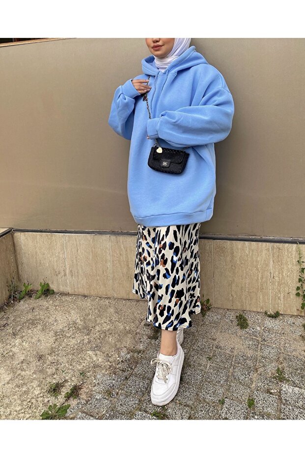 Extra Oversize Bebemavi Basic 3 Iplik Pamuklu Şardonlu Kadın Sweatshirt 1003 - 4