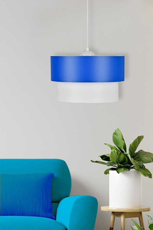 Melon Pasta Mavi Beyaz Avize - 1