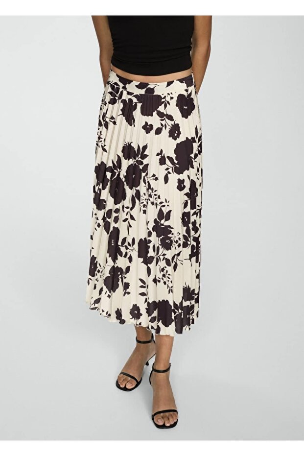 Desenli pilili etek - 1