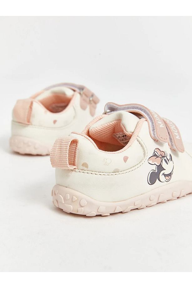LCW Açık Bej Baskılı Cırt Cırtlı Minnie Mouse Baskılı Kız Bebek İlk Adım Ayakkabısı - 2