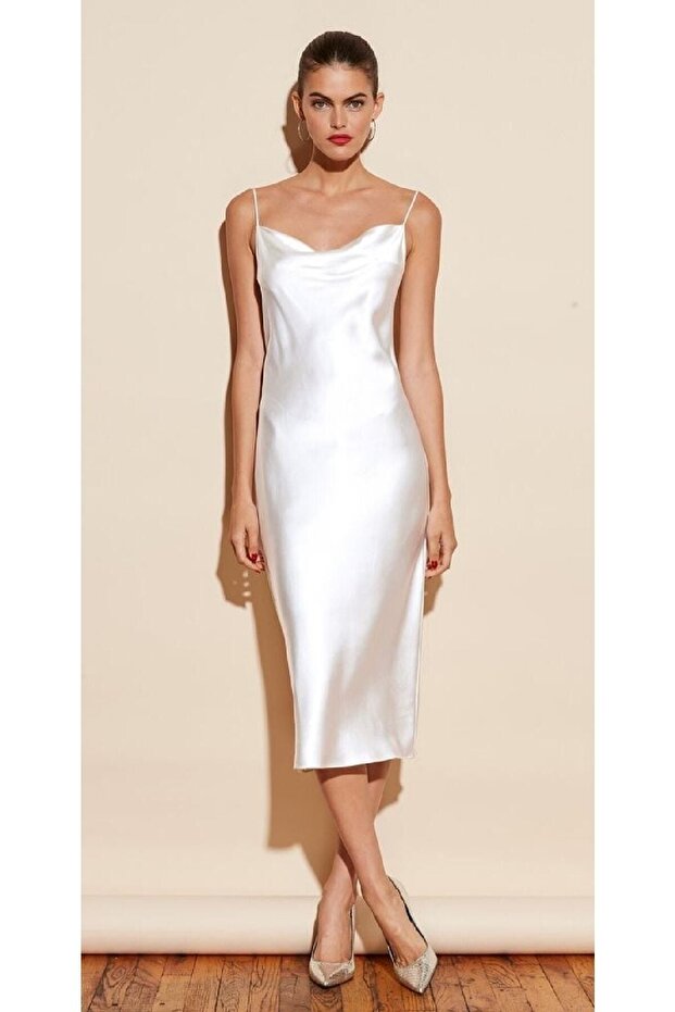 Satin Dress Lined Degaje Collar
