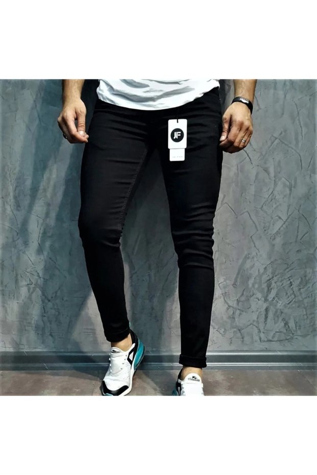 Wanted Men's Black Straight Skinny Fit Lycra Skinny Leg Jeans
