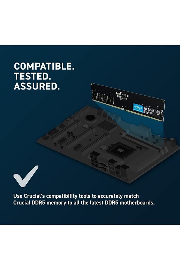 Ct8g48c40u5 - 8gb Ddr5-4800 Udımm Pc Ram Bellek Cl40 (16gbit) - 6