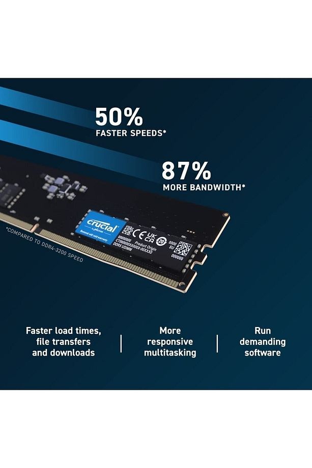 Ct8g48c40u5 - 8gb Ddr5-4800 Udımm Pc Ram Bellek Cl40 (16gbit) - 5