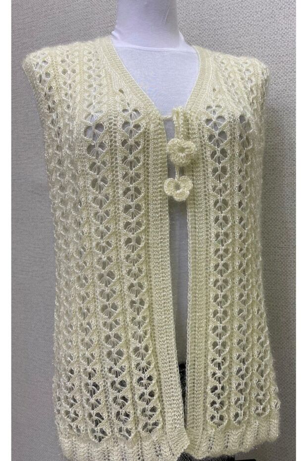 Heart Knitted Silvery Crystal Dowry Women's Vest
