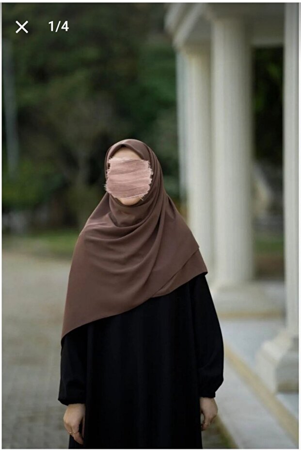 وشاح ميدينا سيفت من حرير المنك الداكن كبير الحجم
