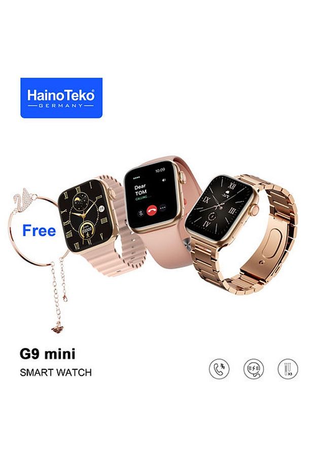 1.5" - 2" Haino Teko G9 Mini 3 Kordonlu Ve Aksesuarlı Akıllı Saat 300-400 mAh Yok Altın 1 Yıl Altın - 1