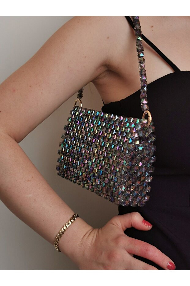Galaxy Colorful Bead Bag - Evening Dress Bag - Invitation Bag - Shoulder Bag