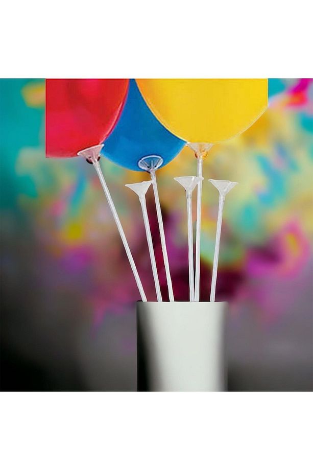 Balon çubuğu 50  adet 23 Nisan 29 Ekim kutlama balon takma aparatı - 1