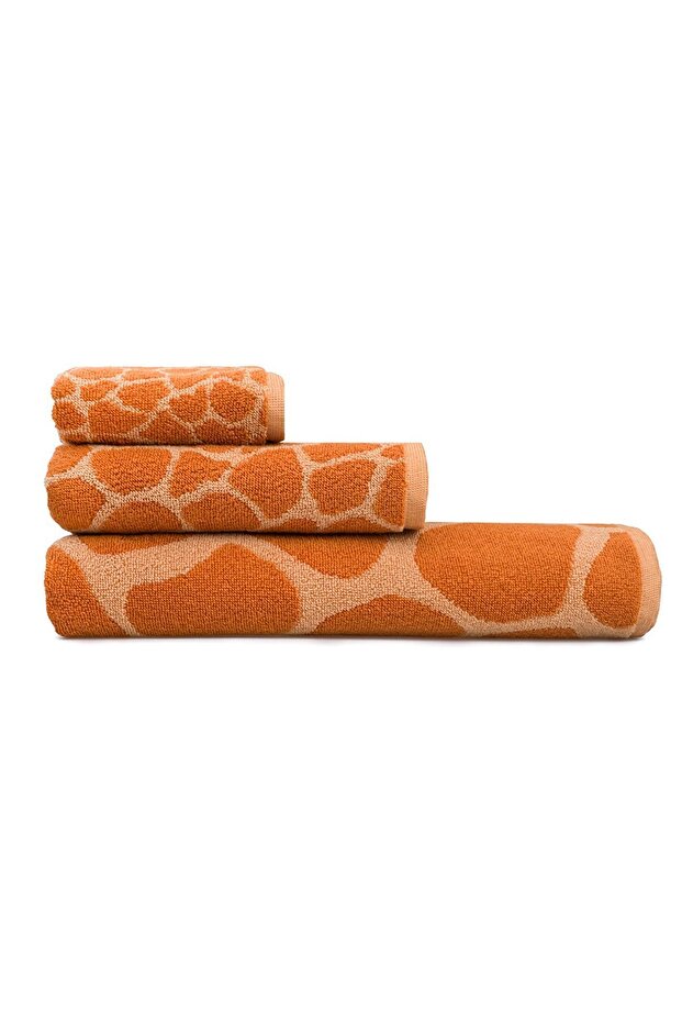 Giraffe Pattern Bath Towel, Head Towel, Face Towel Set of 3, 100% Cotton