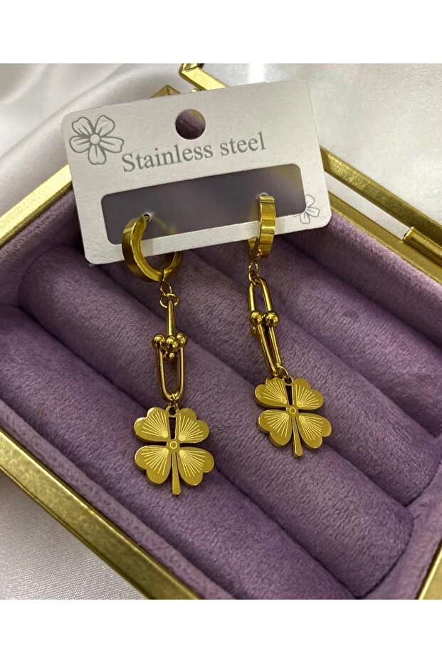 Steel Clover Earrings Steel Earrings