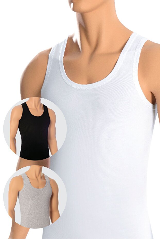 6 قطع قمصان داخلية رجالية (100% قطن) - 1