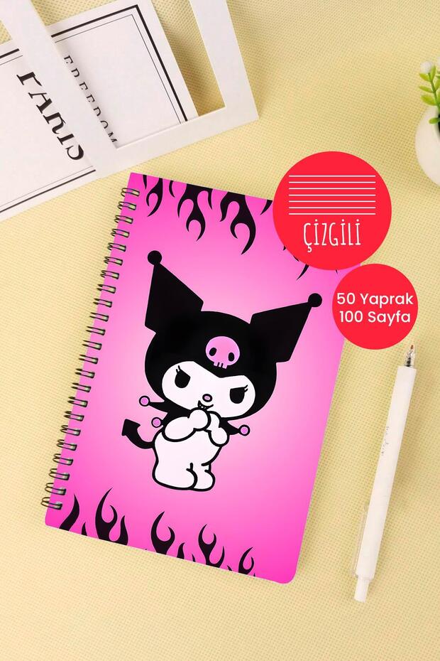 Kuromi Design A5 Spiral School Notebook 50 Sheets 100 Pages - Ruled