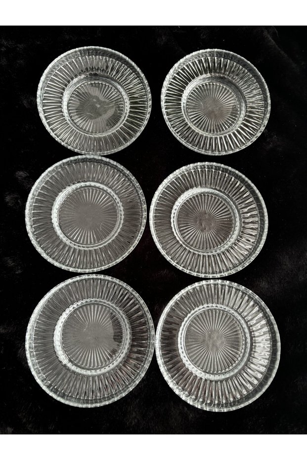 6 Pieces of Glass Tea Plates, Compatible with Elysia Cups, Set of 6 Stylish Design Tea Plates