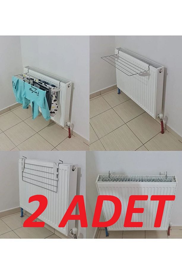Kurufer 2 Adet Çamaşır Kurutmalık Petek Üstü 60cm 5 Telli Kaliteli X 2 Adet - 1