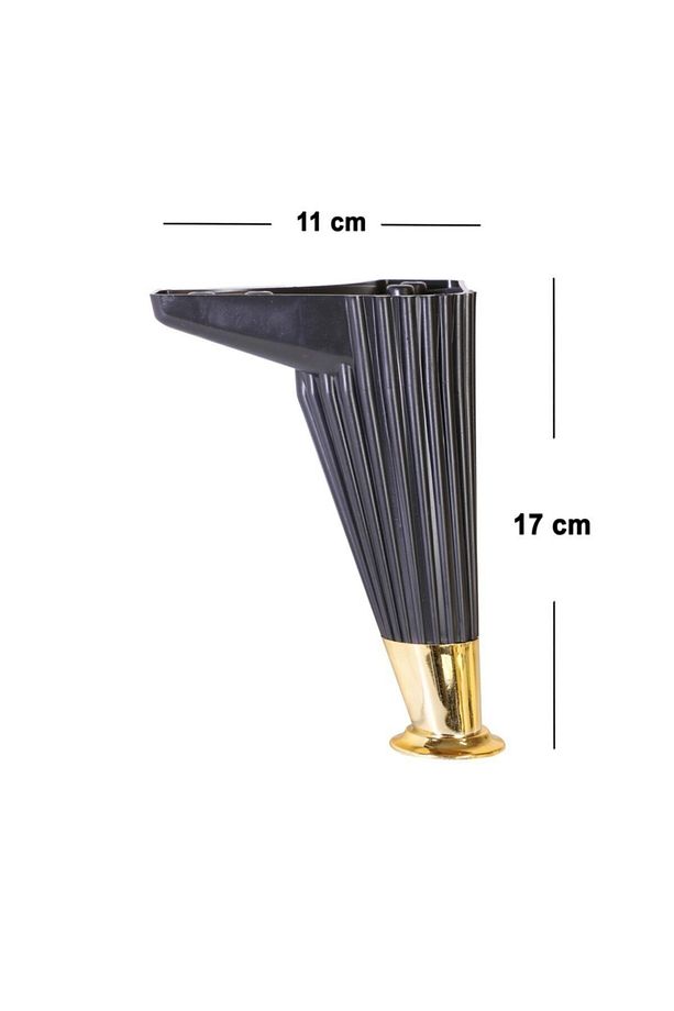 Wetra Line 17 Cm (SİYAH GOLD) Mobilya Koltuk Kanepe Yükseltici Yükseltme Ayağı Ayakları - 5