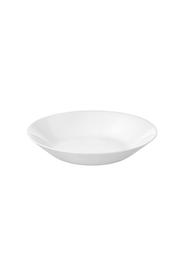 Oftast 6 Adet 20 Cm Beyaz Derin Çukur Tabak Yemek Tabağı Temperli Cam - 1