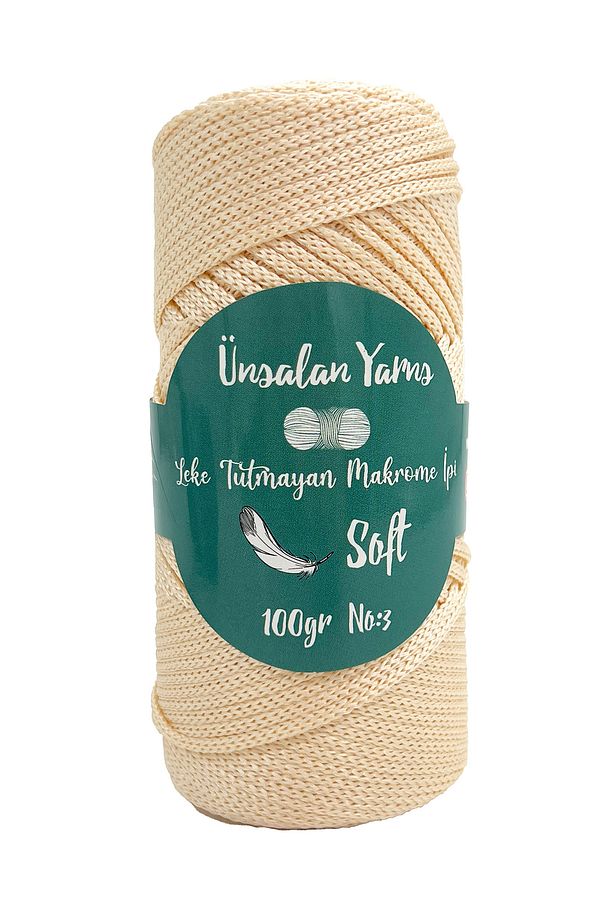 Premium 100gr Polyester Makrome Ipi Ekru 120mt 2mm Polyester Çanta Ipi Supla Ipi Runner Ipi 5'li - 2
