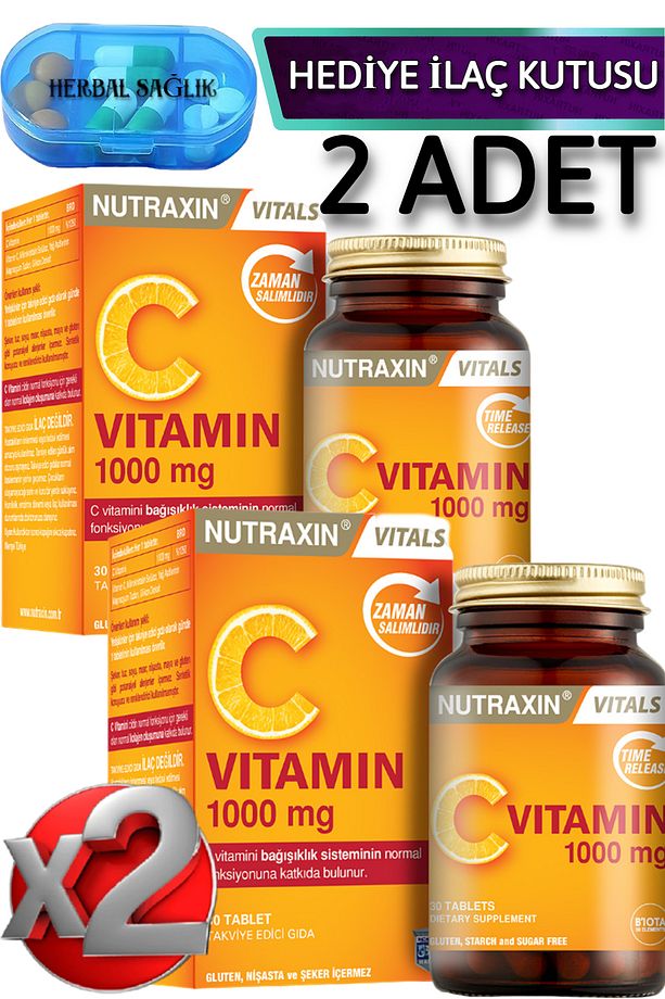 2 Adet C Vitamin 1000 Mg - (C Vitamini Deposu Zaman Salınımlı) 30 Adet Tablet - 1