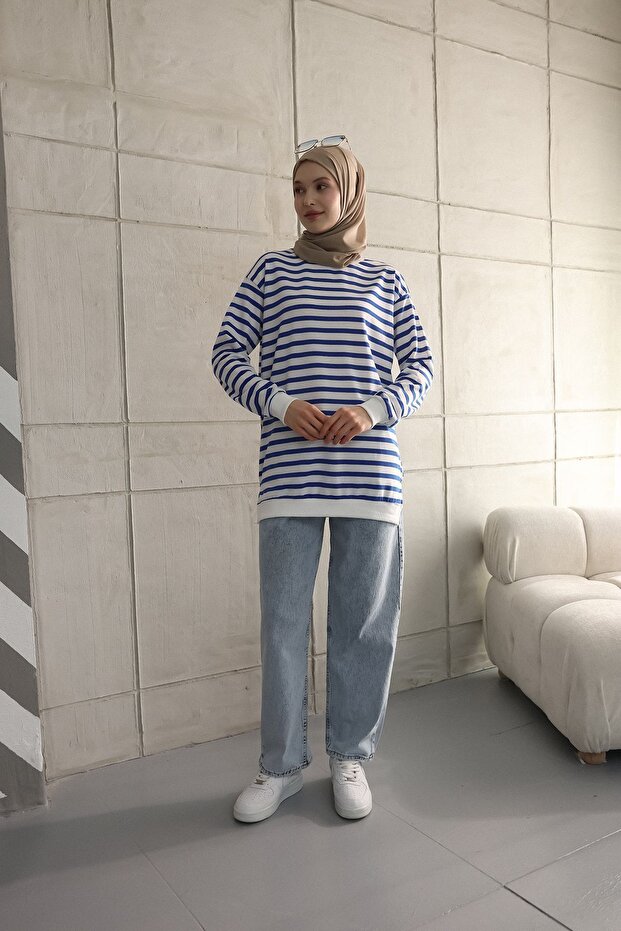TWO THREAD TESETURES TUNIC STRIPES SWEATSHIRT - 6