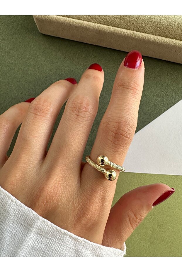 Çift Toplu Gold Yüzük - 4