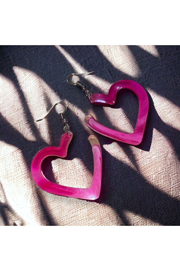 Pembe Kalpli Epoksi Küpe - 1