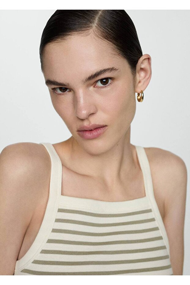 Ριγέ πλεκτό μπλούζα - 5