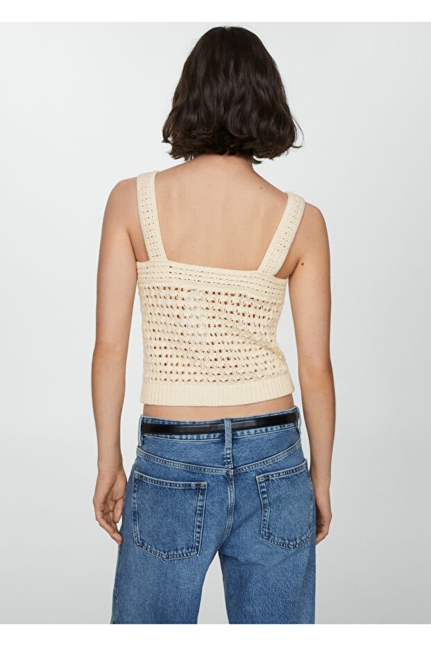 Askılı kroşe bluz - 4