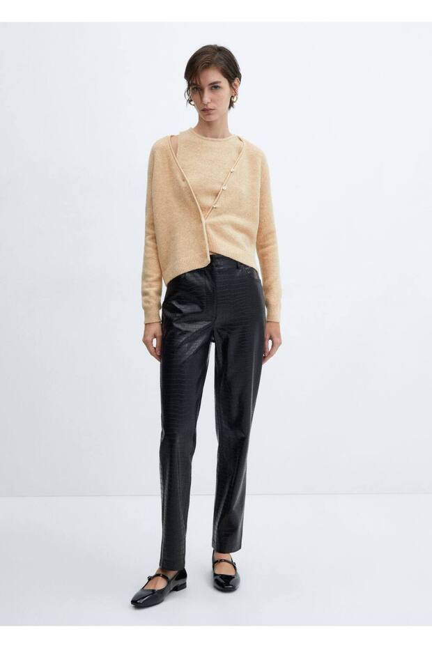 Askılı triko bluz - 2