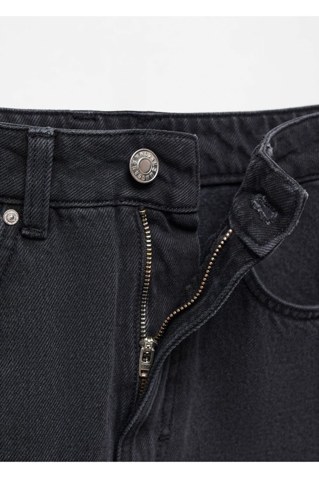 Yırtmaçlı denim etek - 6