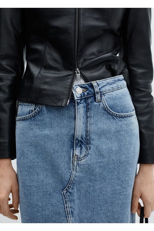 Midi denim etek - 6