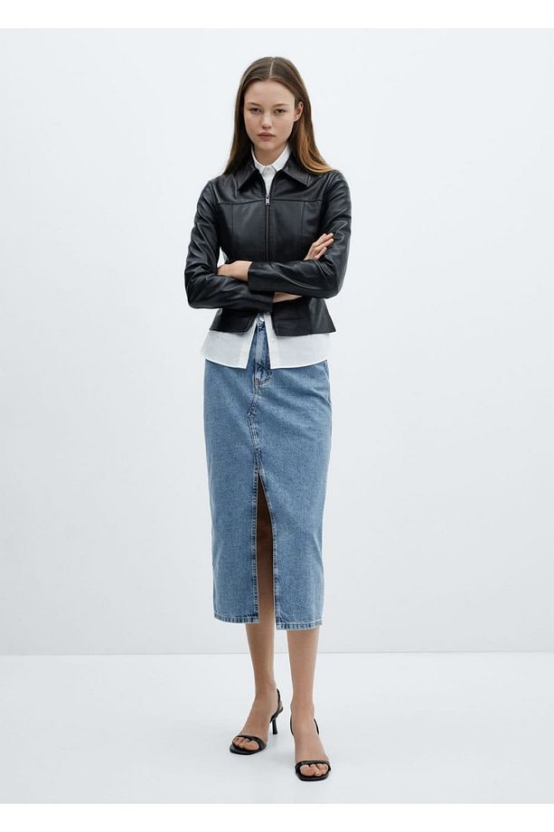 Midi denim etek - 2