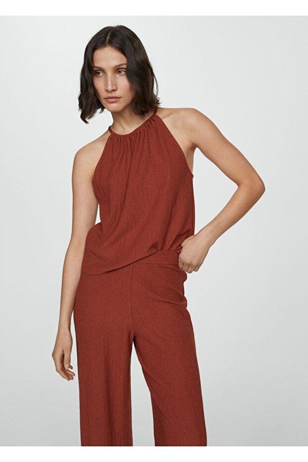 Wideleg dokuma pantolon - 5